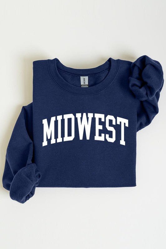“Midwest” Graphic Fleece Sweatshirts - Wander Together Outfitters