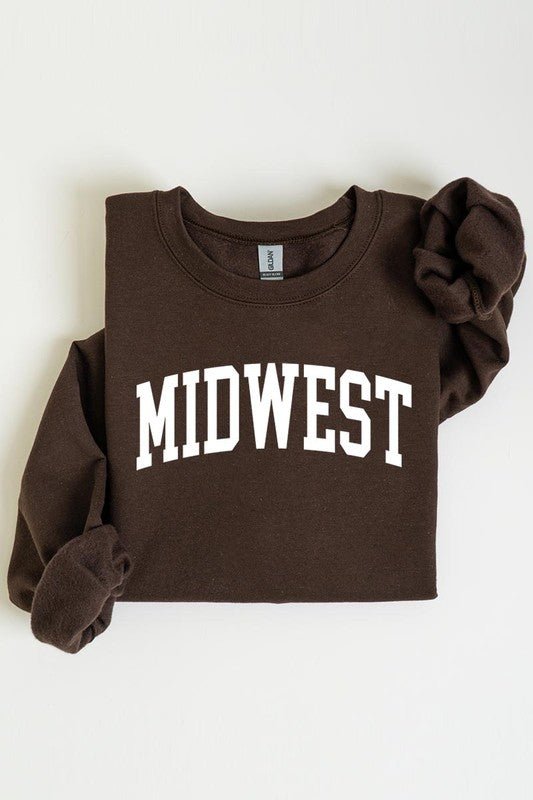 “Midwest” Graphic Fleece Sweatshirts - Wander Together Outfitters
