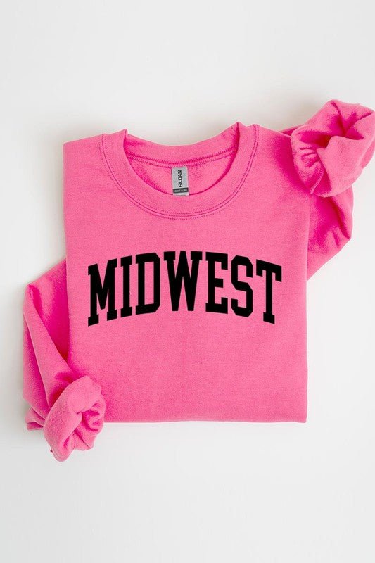 “Midwest” Graphic Fleece Sweatshirts - Wander Together Outfitters