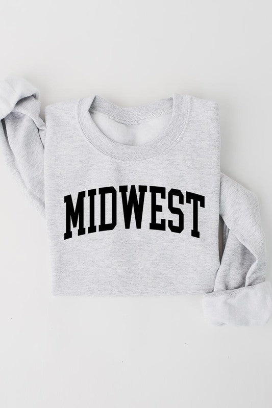 “Midwest” Graphic Fleece Sweatshirts - Wander Together Outfitters