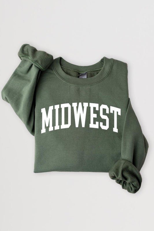 “Midwest” Graphic Fleece Sweatshirts - Wander Together Outfitters