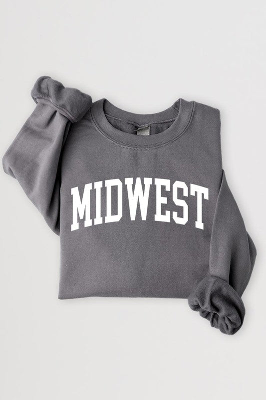“Midwest” Graphic Fleece Sweatshirts - Wander Together Outfitters