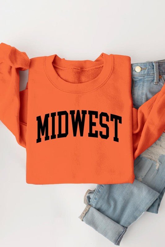 “Midwest” Graphic Fleece Sweatshirts - Wander Together Outfitters