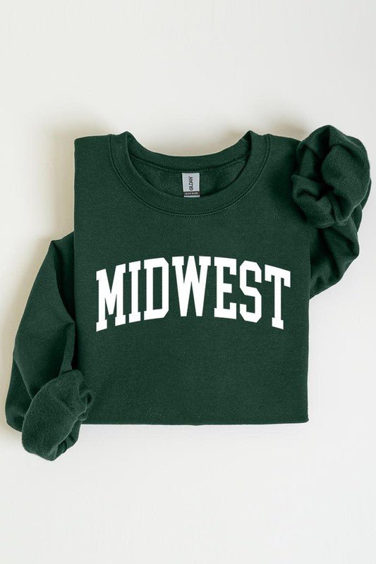 “Midwest” Graphic Fleece Sweatshirts - Wander Together Outfitters