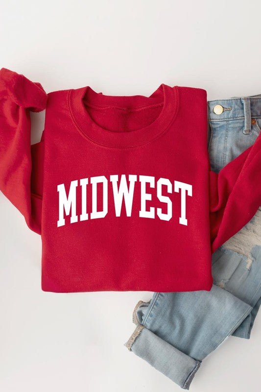“Midwest” Graphic Fleece Sweatshirts - Wander Together Outfitters