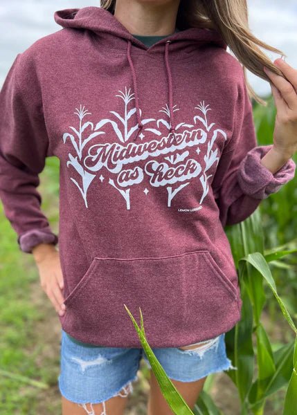 “Midwestern As Heck” Hoodie (Last One) Clearance - Wander Together Outfitters