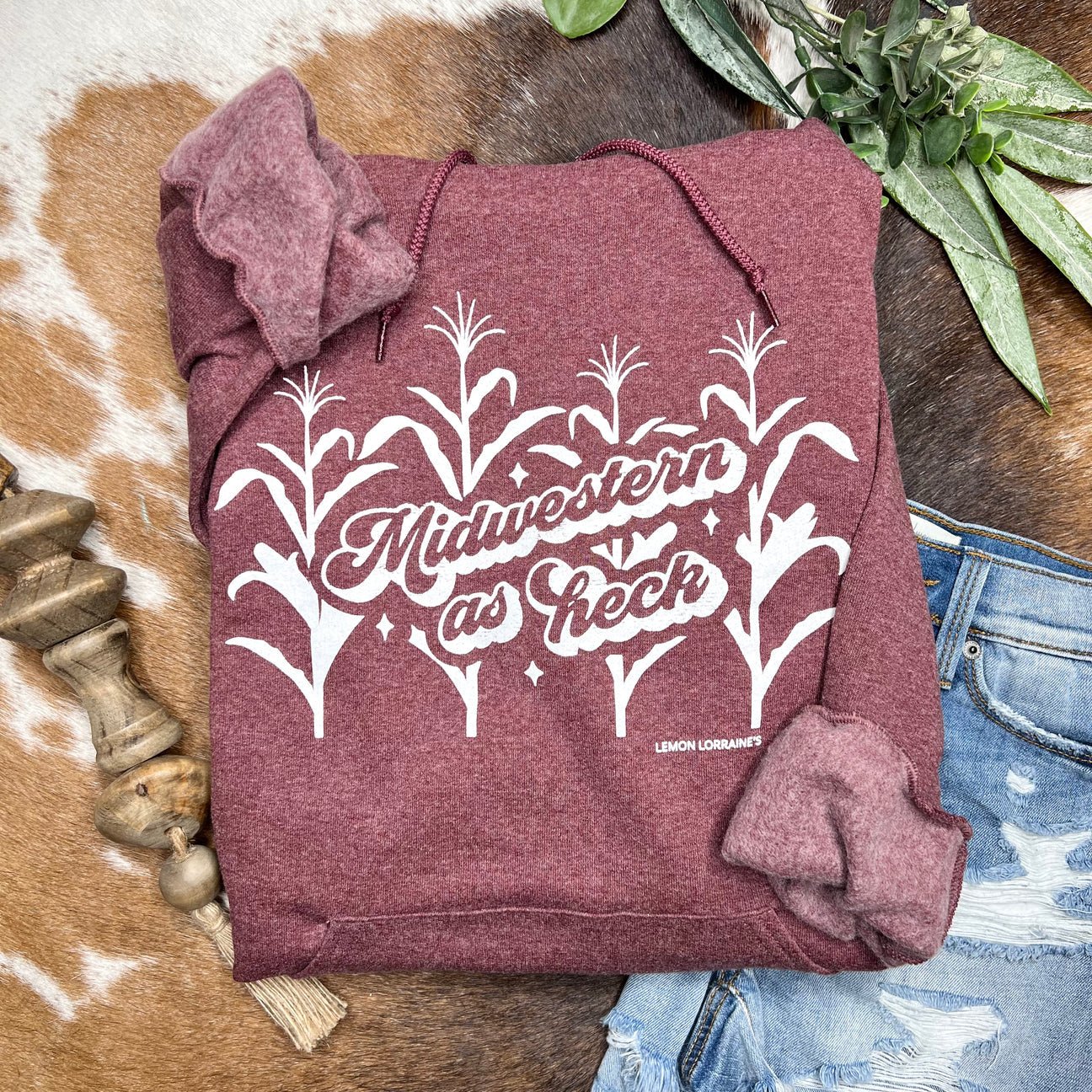 “Midwestern As Heck” Hoodie (Last One) Clearance - Wander Together Outfitters