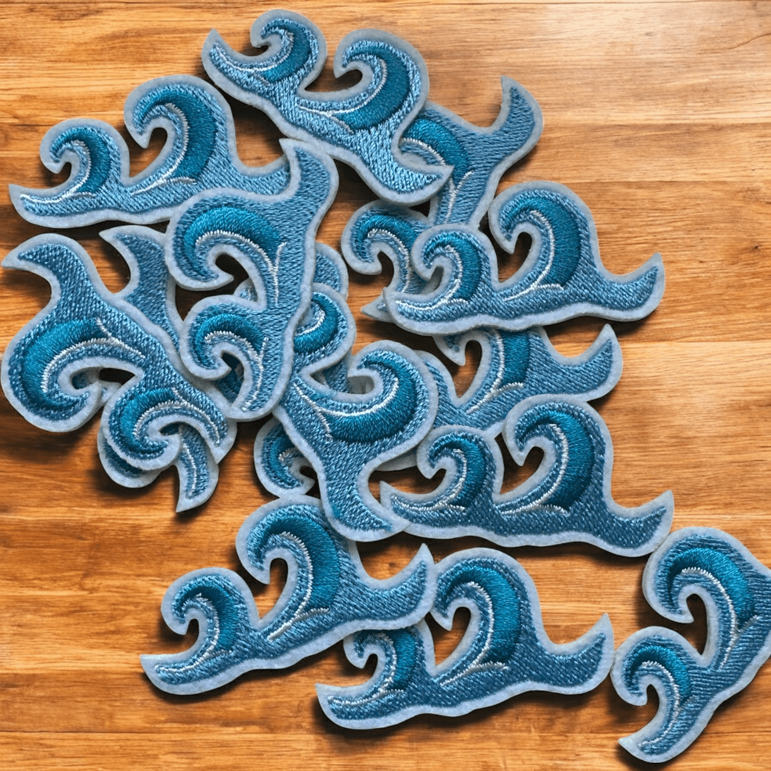 Mini Wave Embroidered Iron On Patch - Wander Together Outfitters
