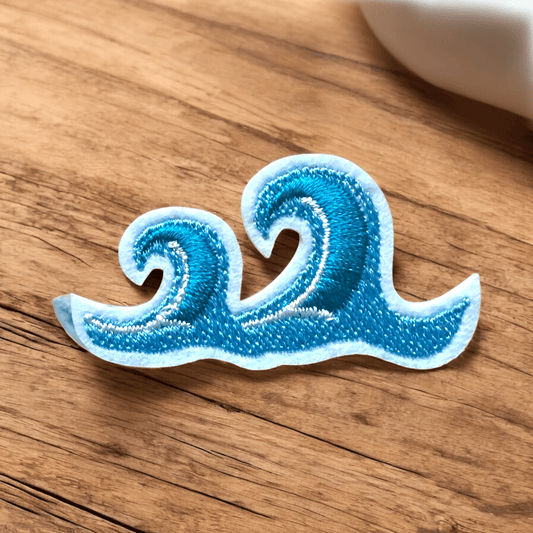 Mini Wave Embroidered Iron On Patch - Wander Together Outfitters