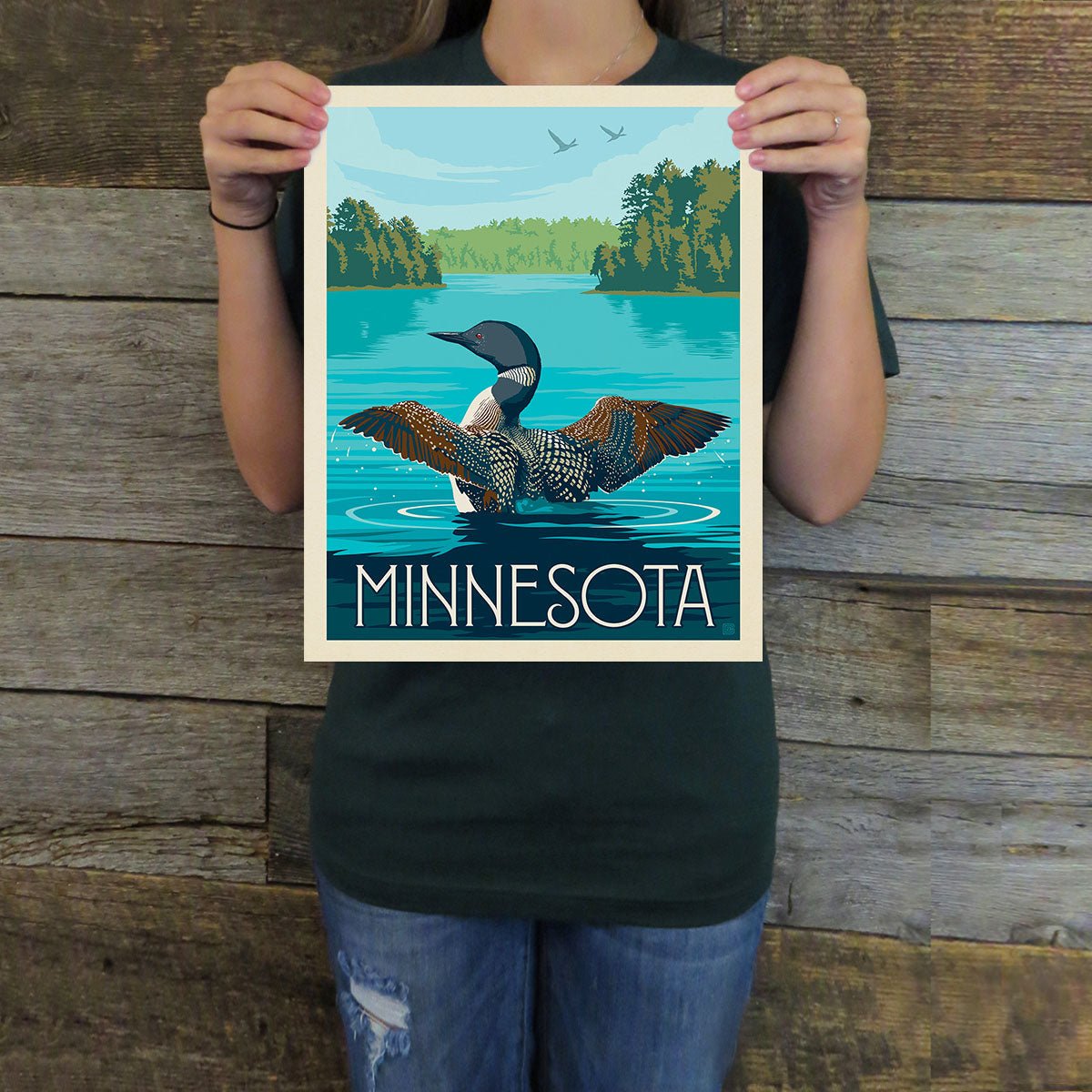 Minnesota: Loon (American Travel) Art Print - Wander Together Outfitters