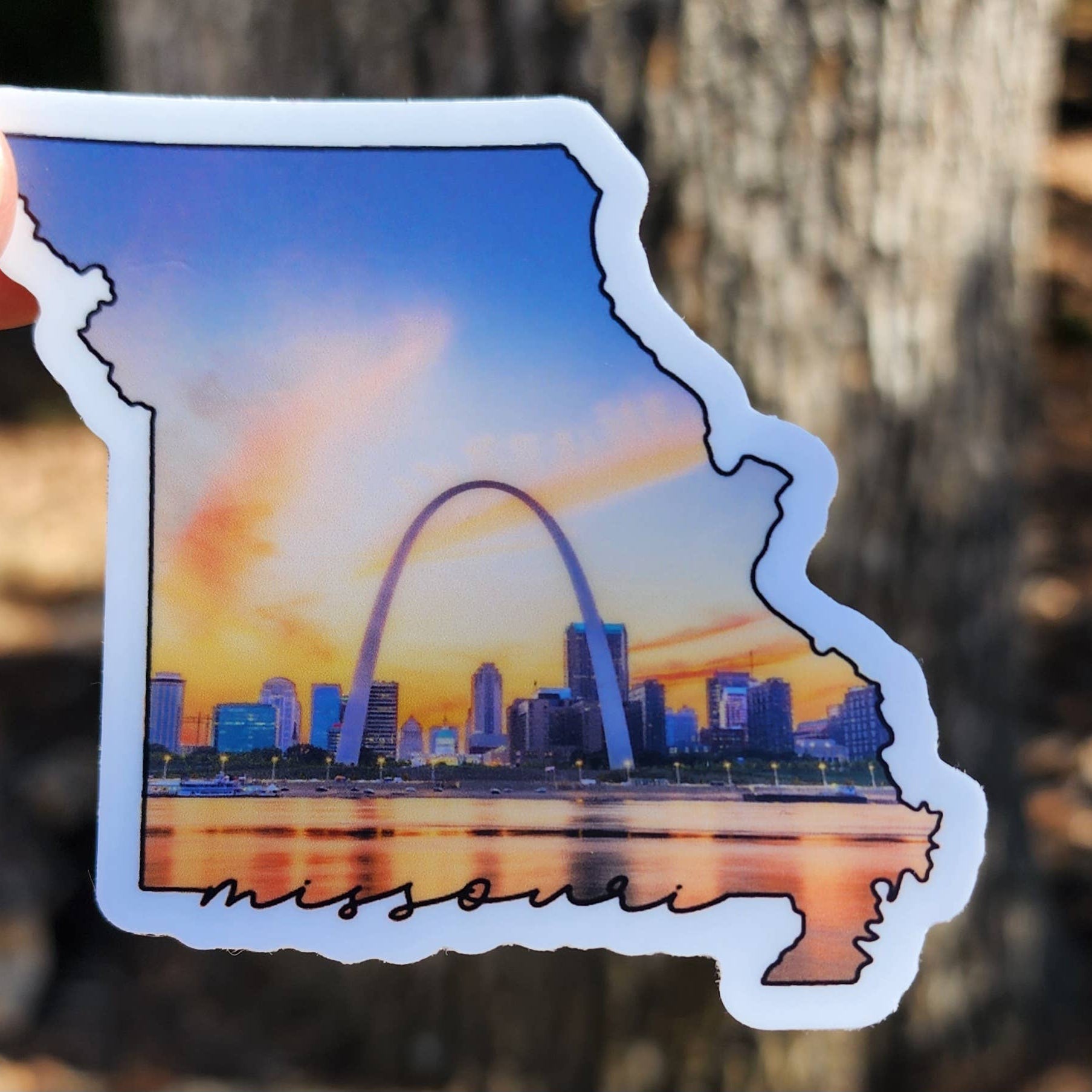 Missouri State and Saint Louis Gateway Arch Vinyl Sticker - Wander Together Outfitters