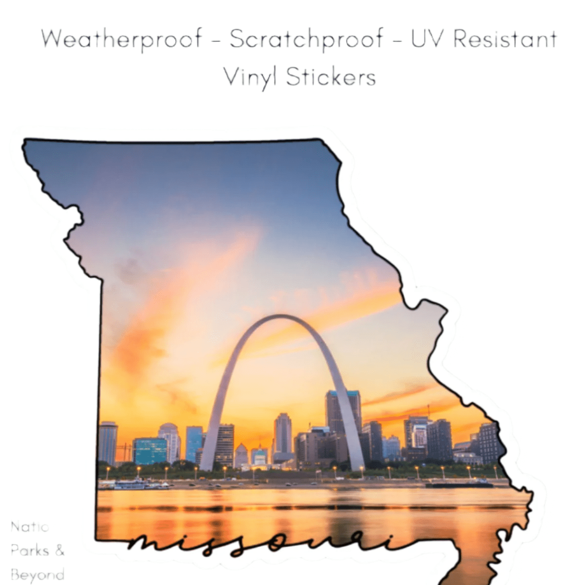 Missouri State and Saint Louis Gateway Arch Vinyl Sticker - Wander Together Outfitters
