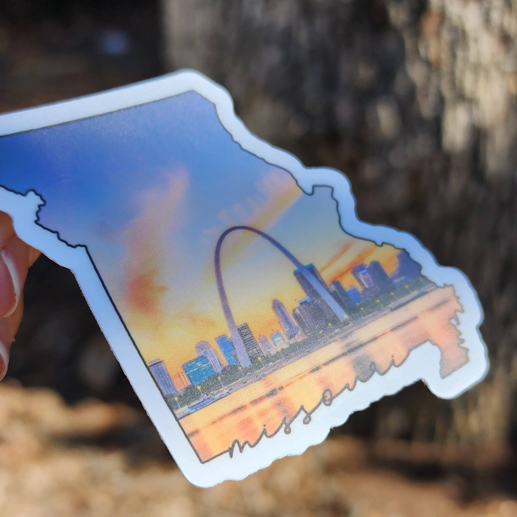Missouri State and Saint Louis Gateway Arch Vinyl Sticker - Wander Together Outfitters