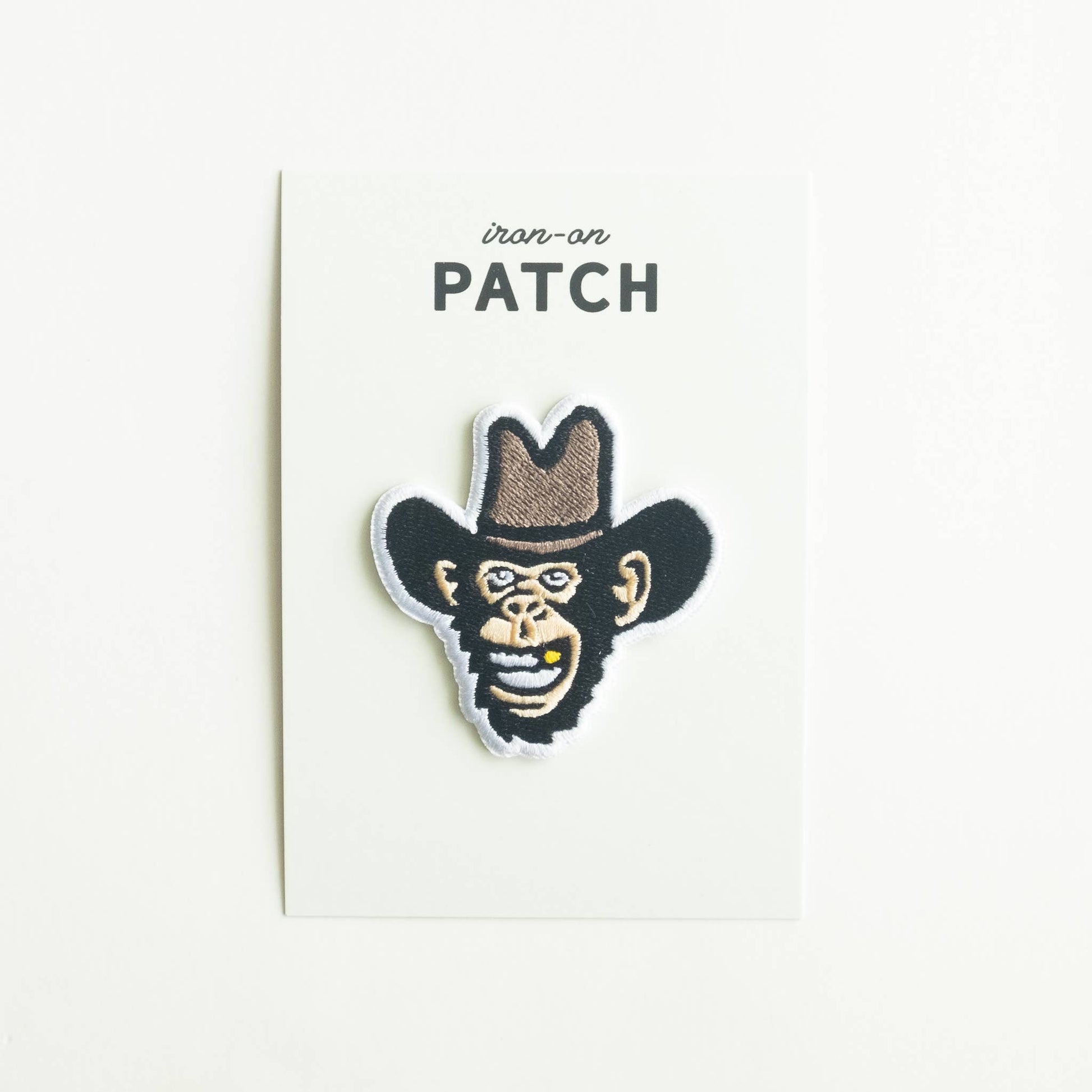 Monkey Cowboy Embroidered Iron on Patch - Wander Together Outfitters