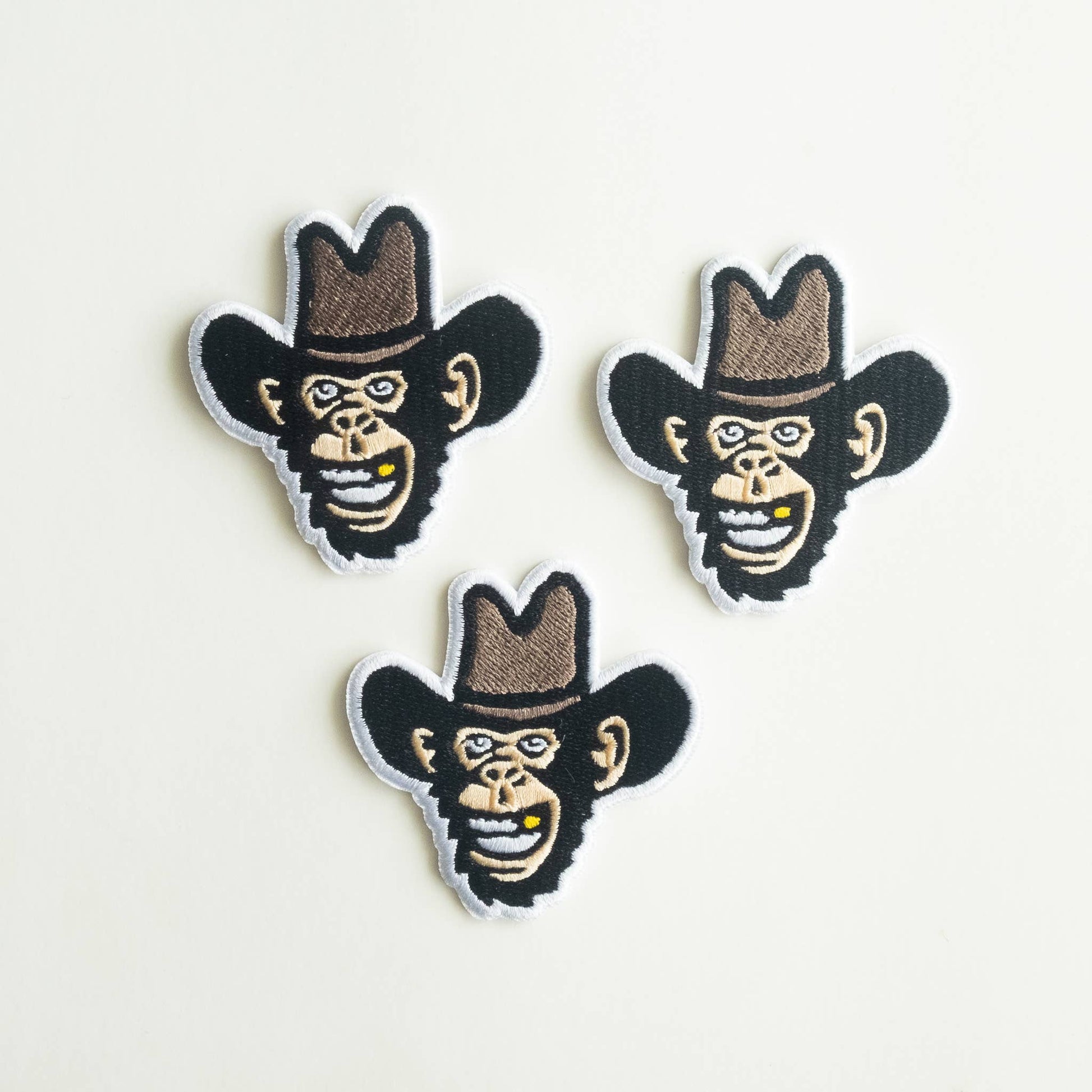 Monkey Cowboy Embroidered Iron on Patch - Wander Together Outfitters