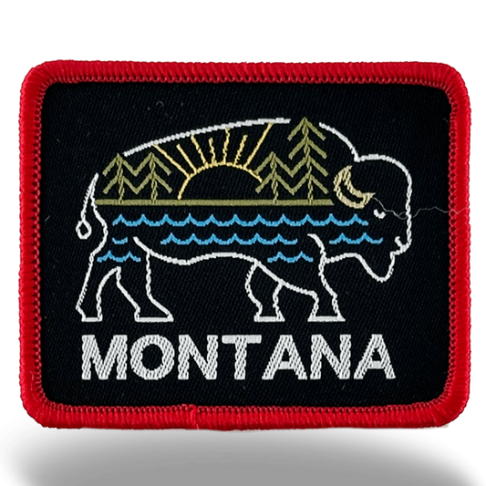 Montana Bison Landscape Embroidered Iron - On Patch - Wander Together Outfitters