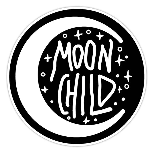 "Moon Child" Round Vinyl Sticker - Wander Together Outfitters
