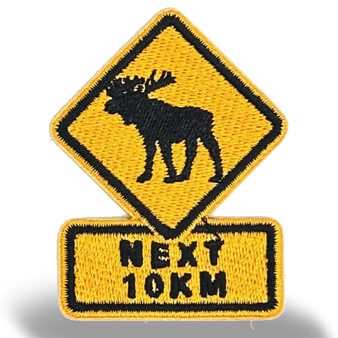 Moose Crossing Road Sign Iron On Embroidery Patch - Wander Together Outfitters