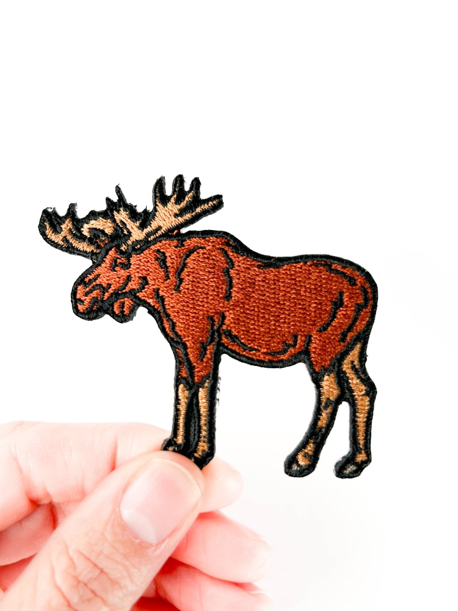 Moose Embroidered Iron On Patch - Wander Together Outfitters