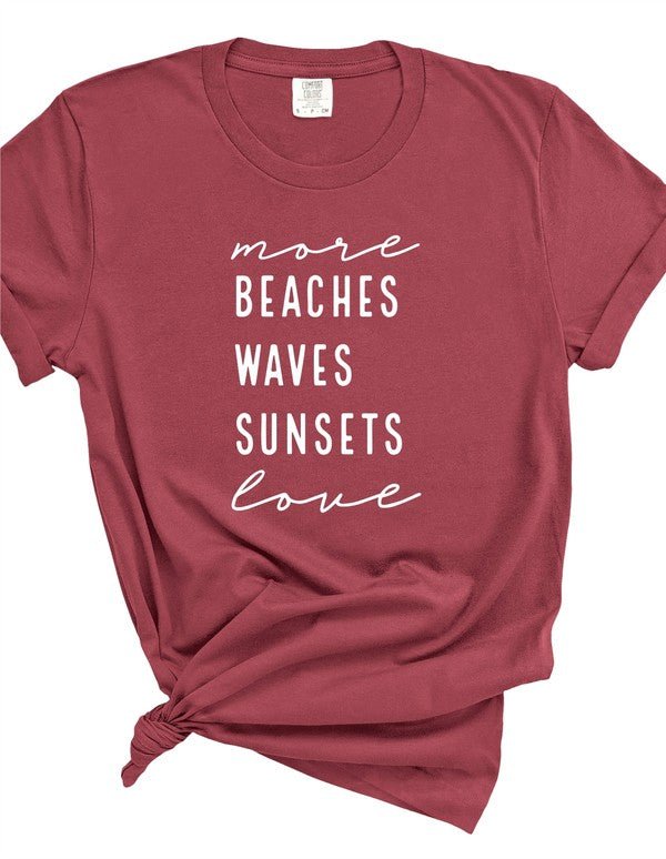 "More Beaches Waves Sunsets Love" Softstyle Tee - Wander Together Outfitters
