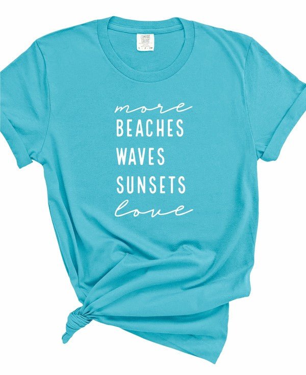 "More Beaches Waves Sunsets Love" Softstyle Tee - Wander Together Outfitters
