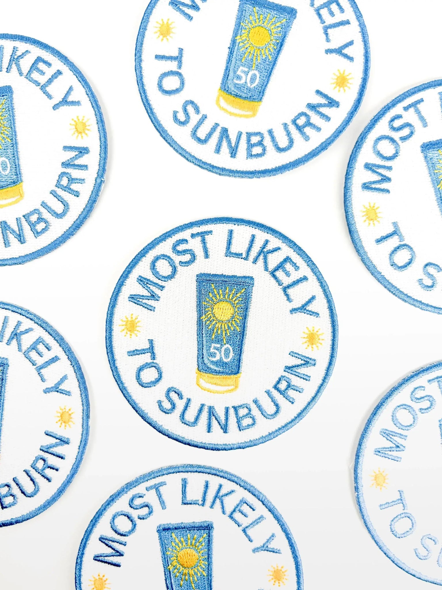 "Most Likely to Sunburn" Funny Embroidered Iron - On Patch - Wander Together Outfitters