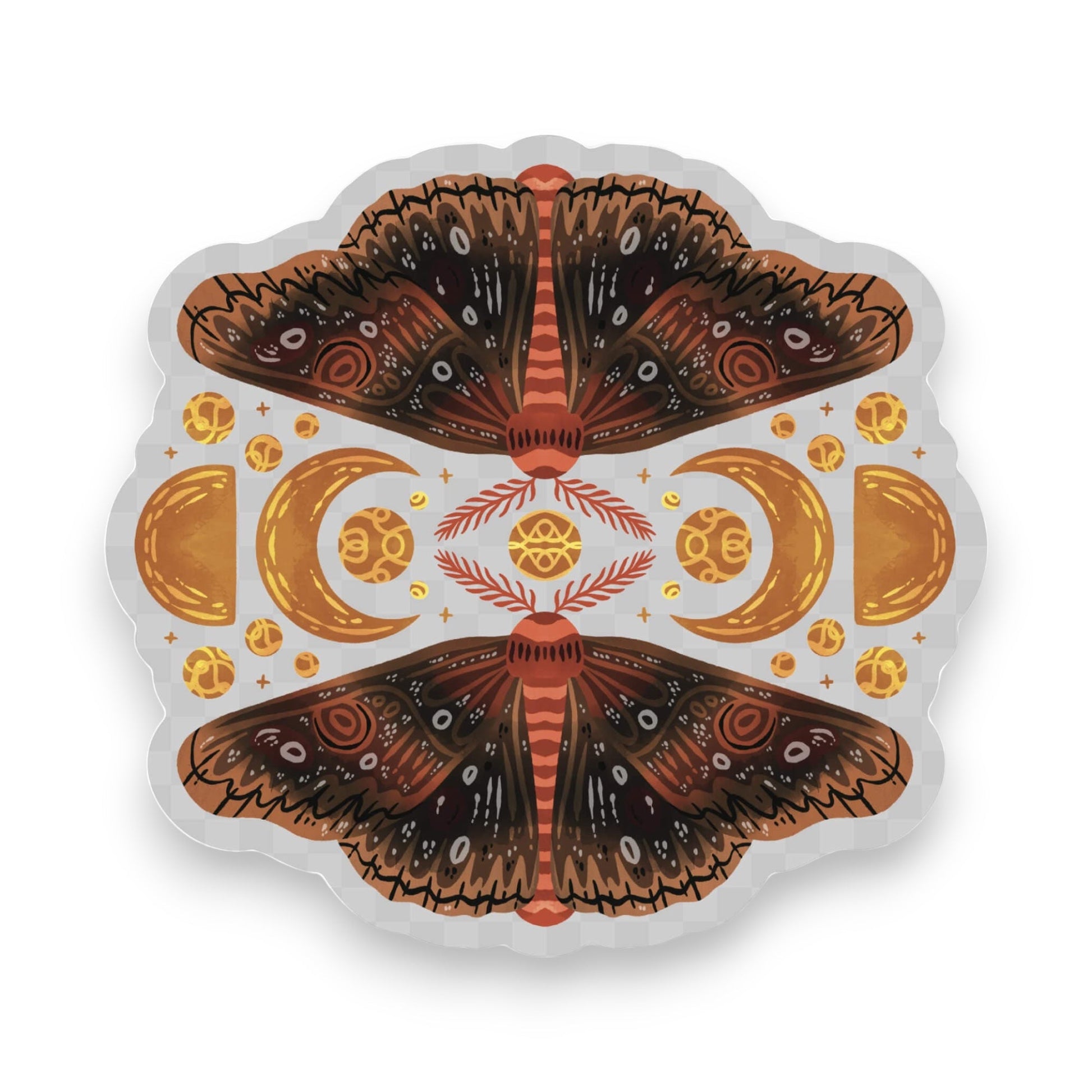 Moth and Moon Clear Sticker - Wander Together Outfitters