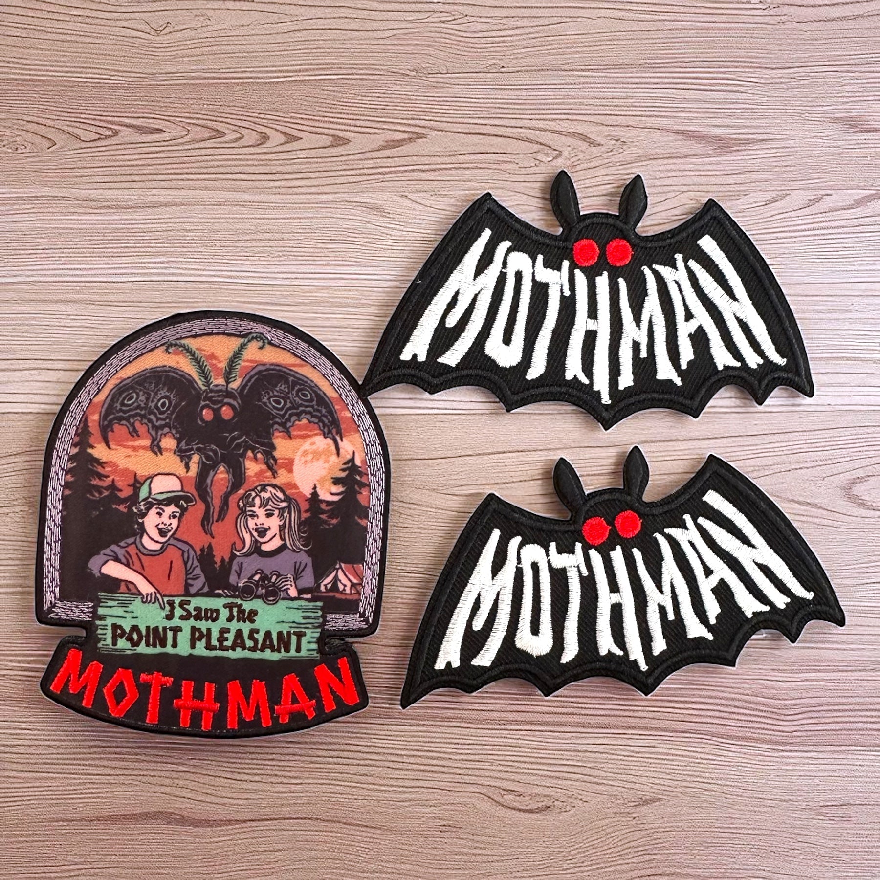 Mothman Woven Patches (Various Styles) Iron On Patch - Wander Together Outfitters