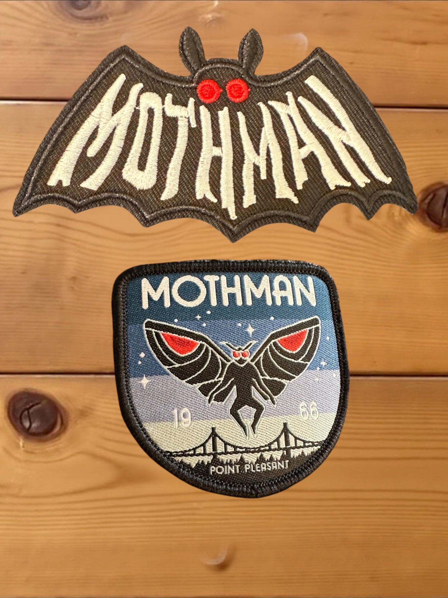 Mothman Woven Patches (Various Styles) Iron On Patch - Wander Together Outfitters