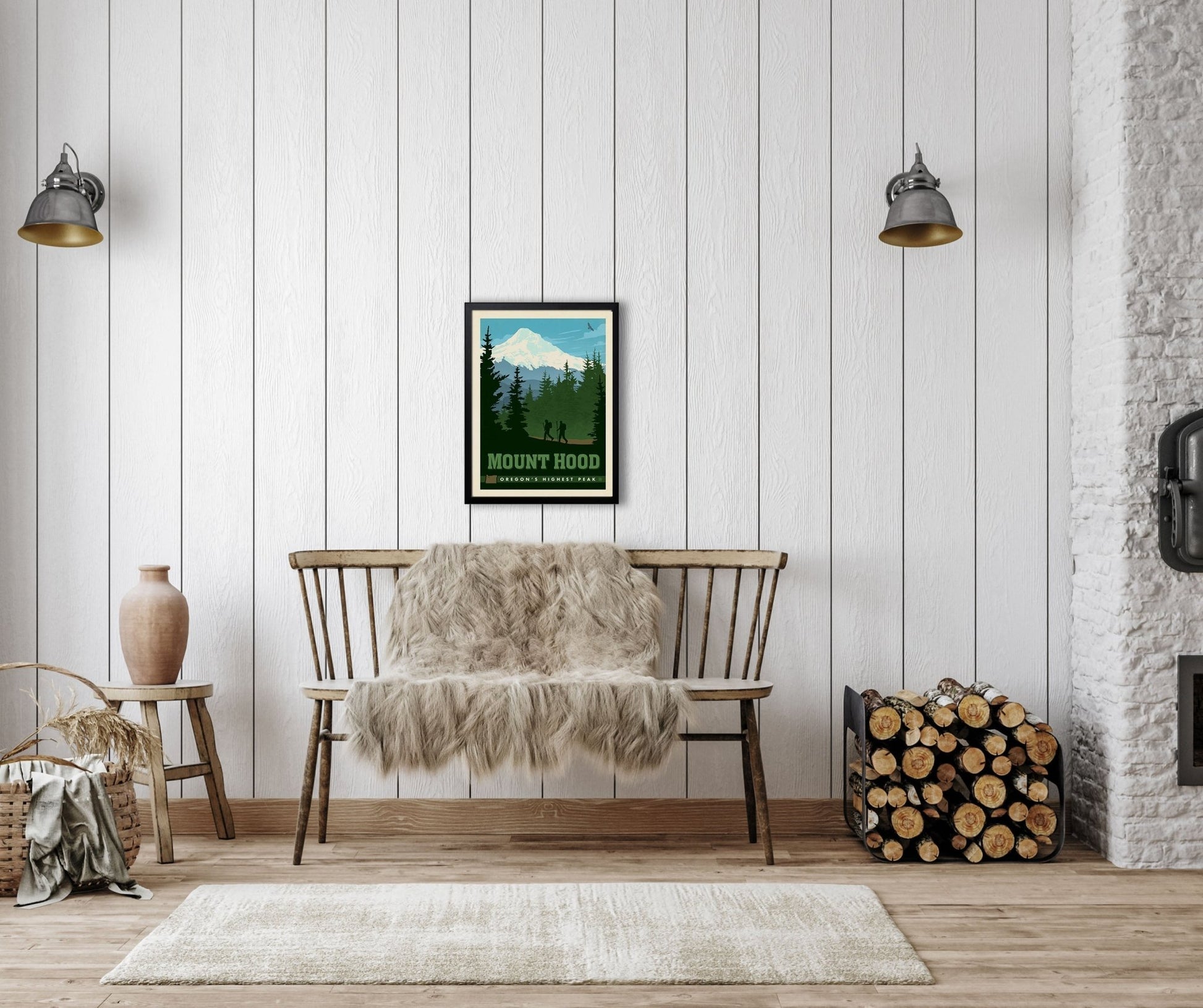 Mount Hood, OR (American Travel) Art Print - Wander Together Outfitters
