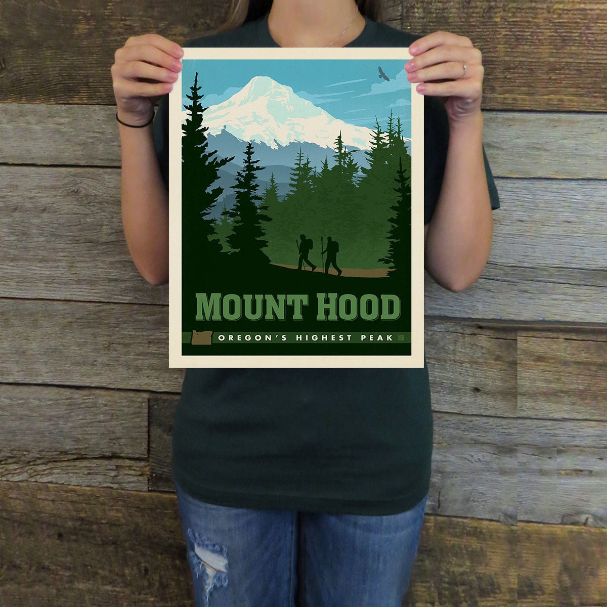 Mount Hood, OR (American Travel) Art Print - Wander Together Outfitters