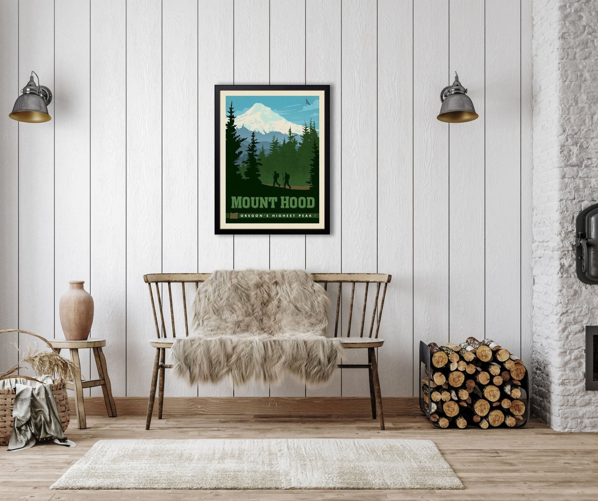 Mount Hood, OR (American Travel) Art Print - Wander Together Outfitters