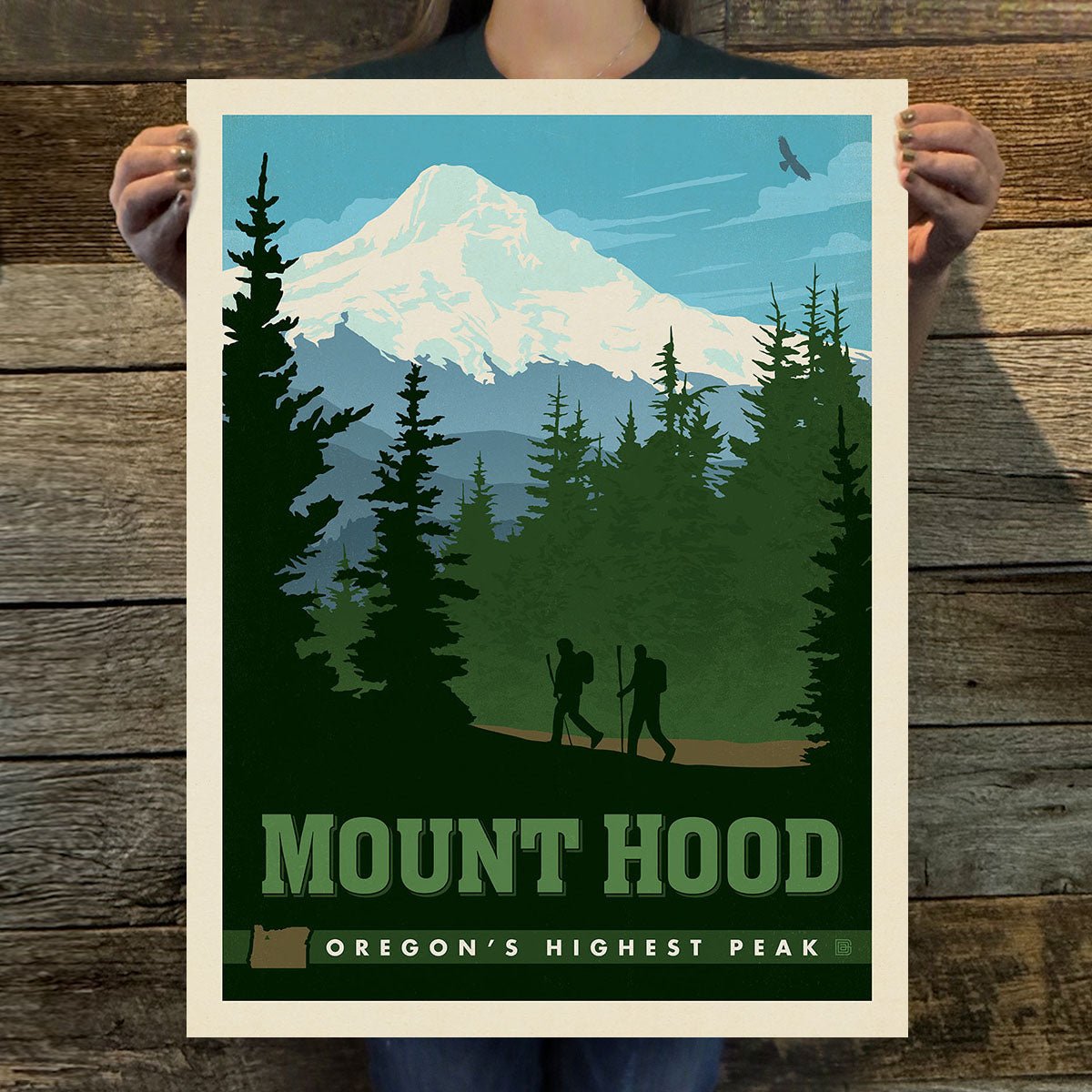 Mount Hood, OR (American Travel) Art Print - Wander Together Outfitters