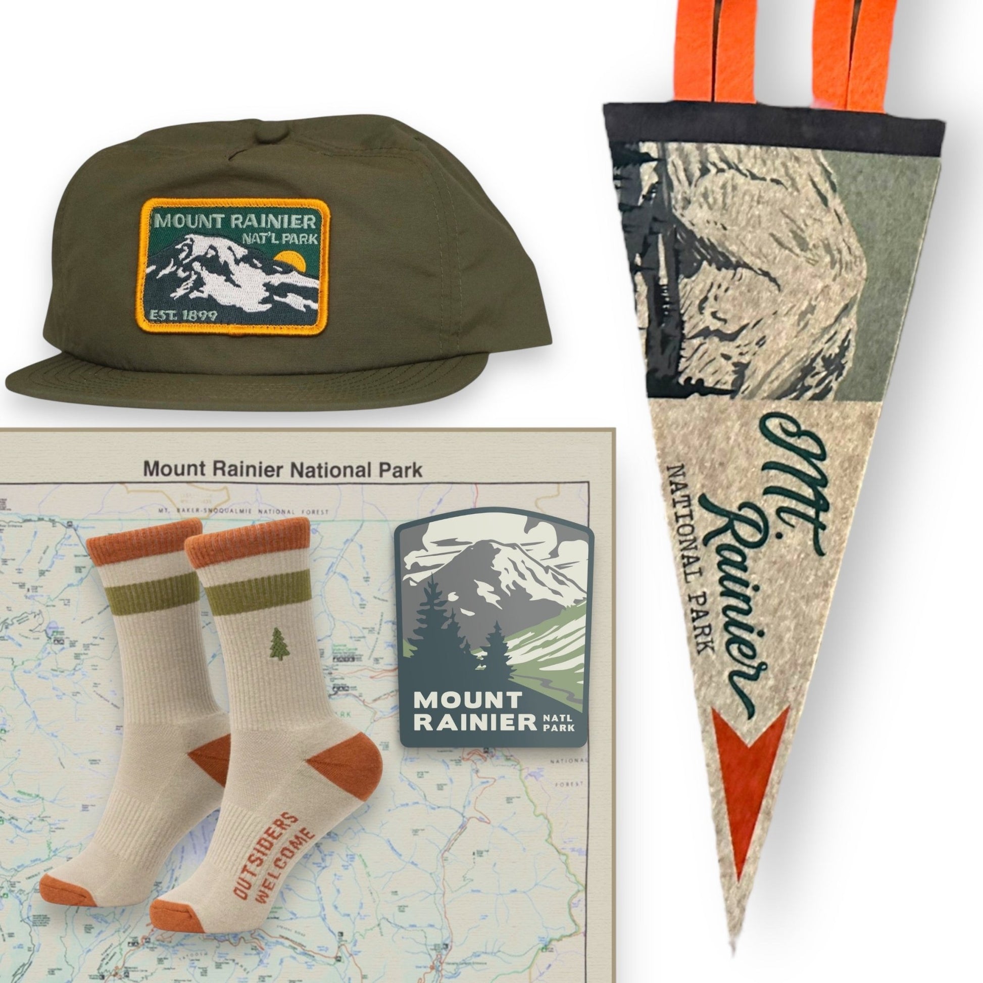 "Mount Rainier National Park Est 1899" Recycled Nylon Cap (SALE) - Wander Together Outfitters