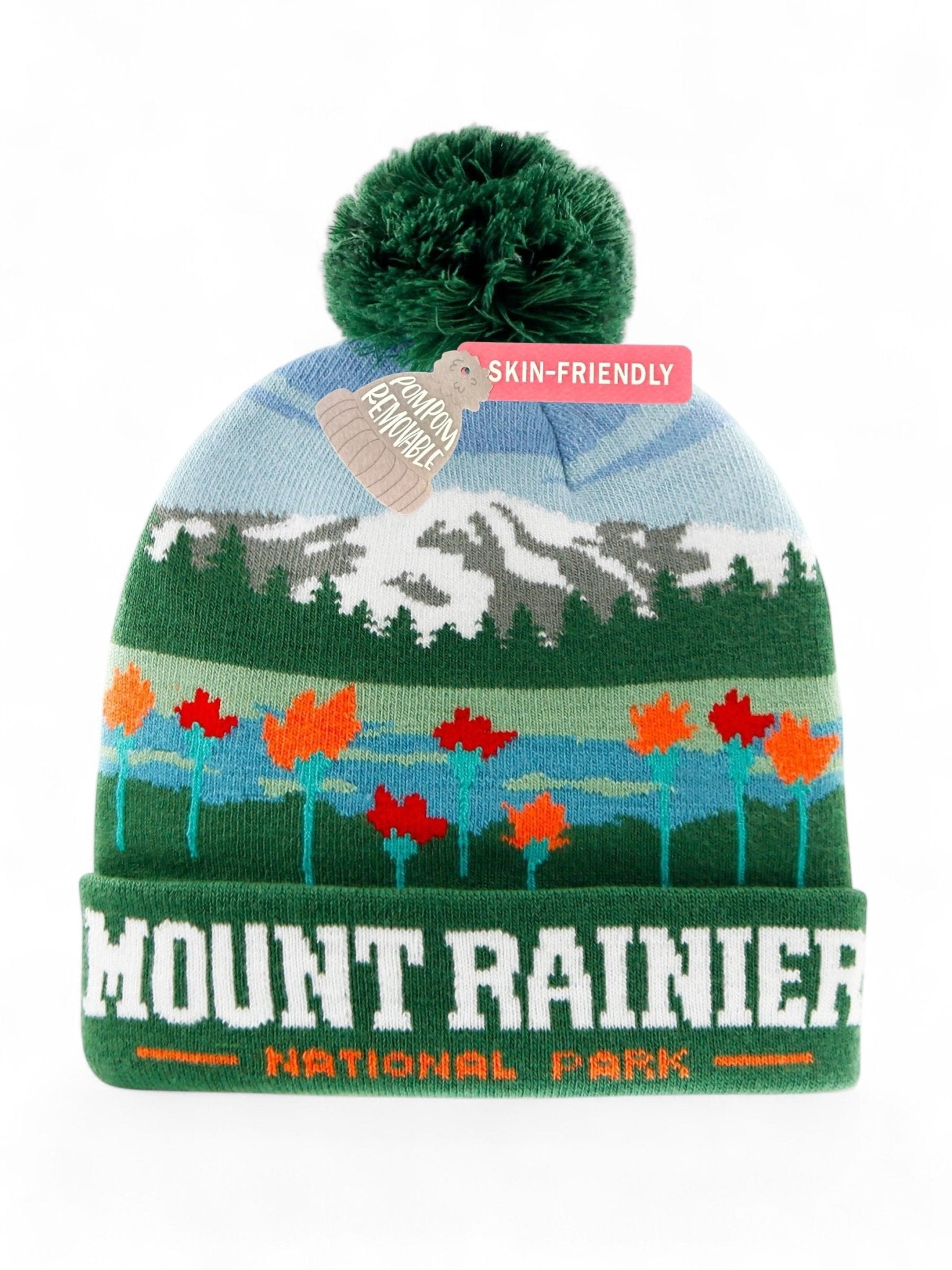 Mount Rainier National Park Removable PomPom Beanie (Rainier) - Wander Together Outfitters