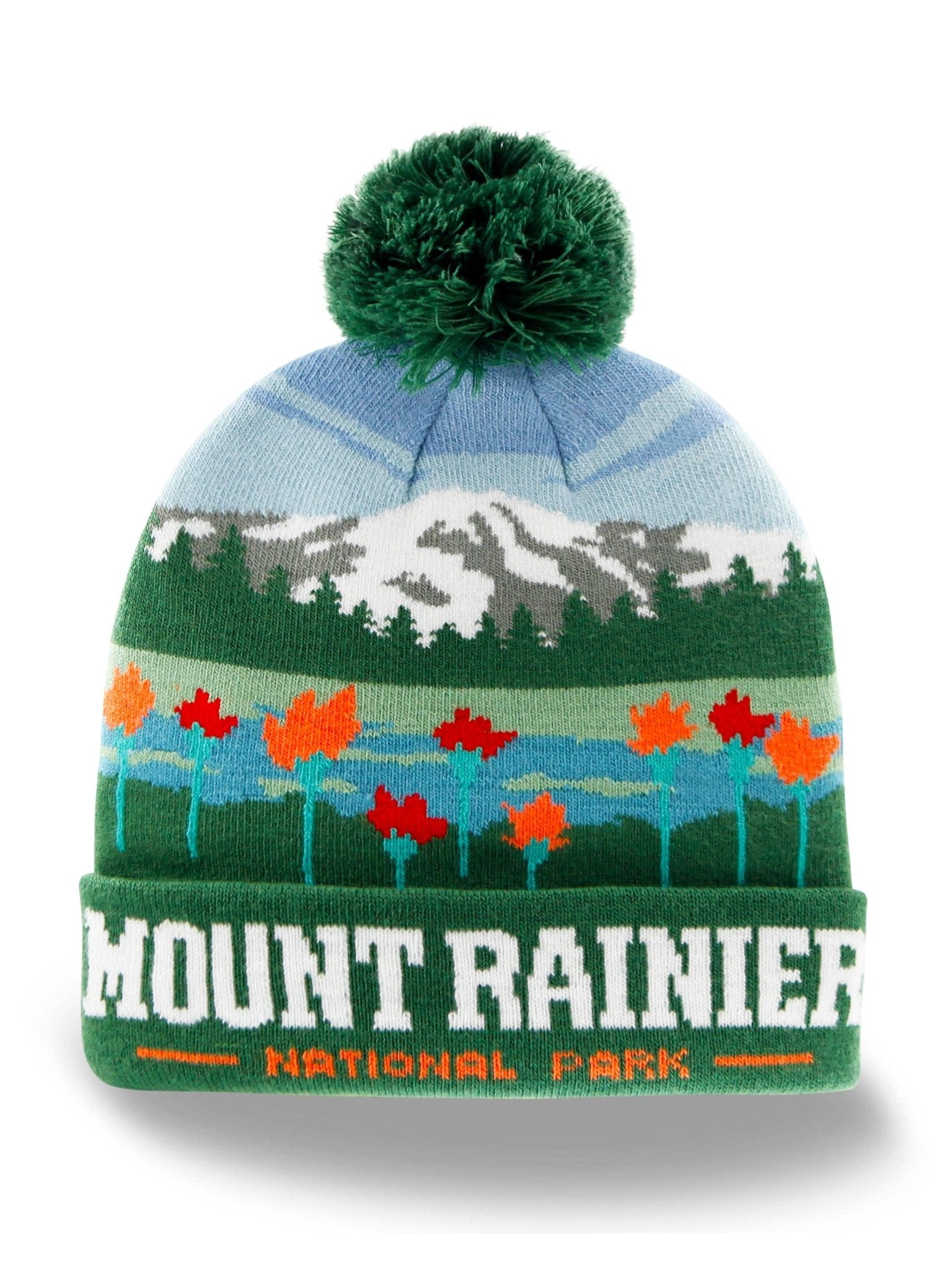 Mount Rainier National Park Removable PomPom Beanie (Rainier) - Wander Together Outfitters