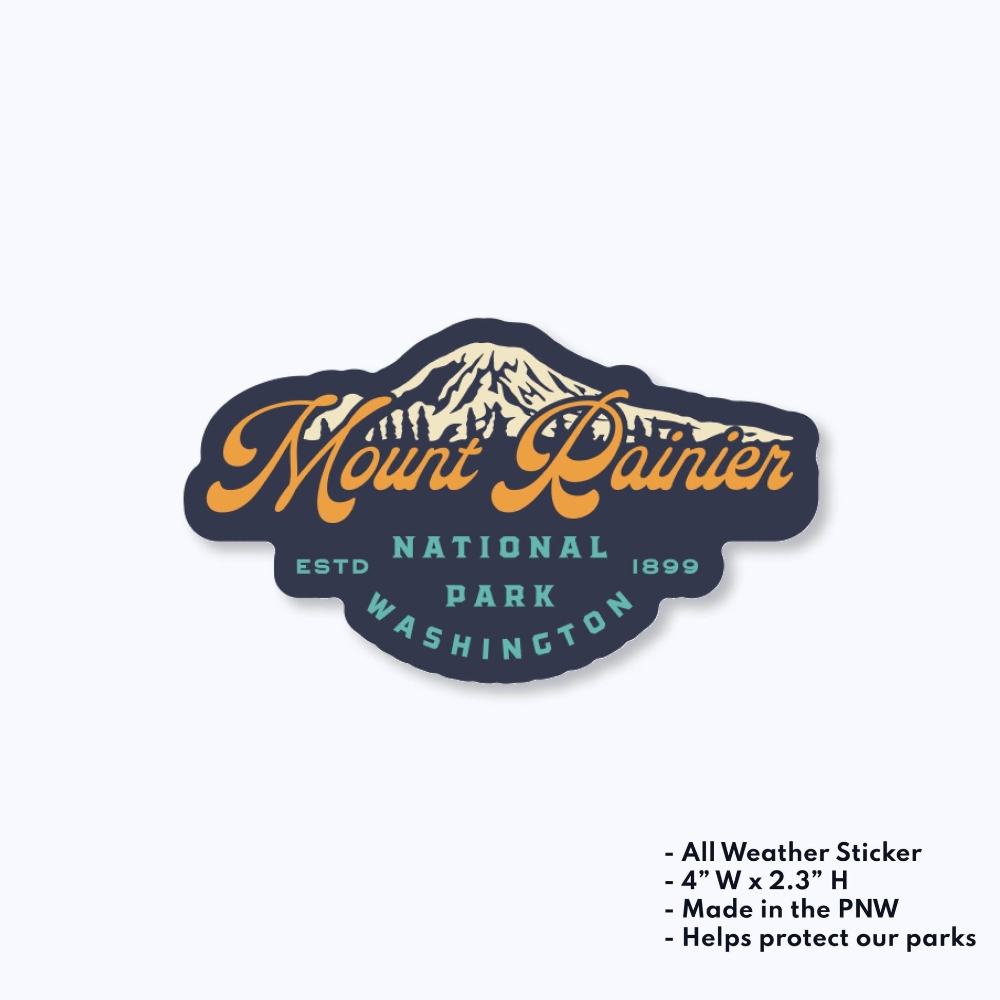 "Mount Rainier National Park" Vintage Vinyl Sticker - Wander Together Outfitters