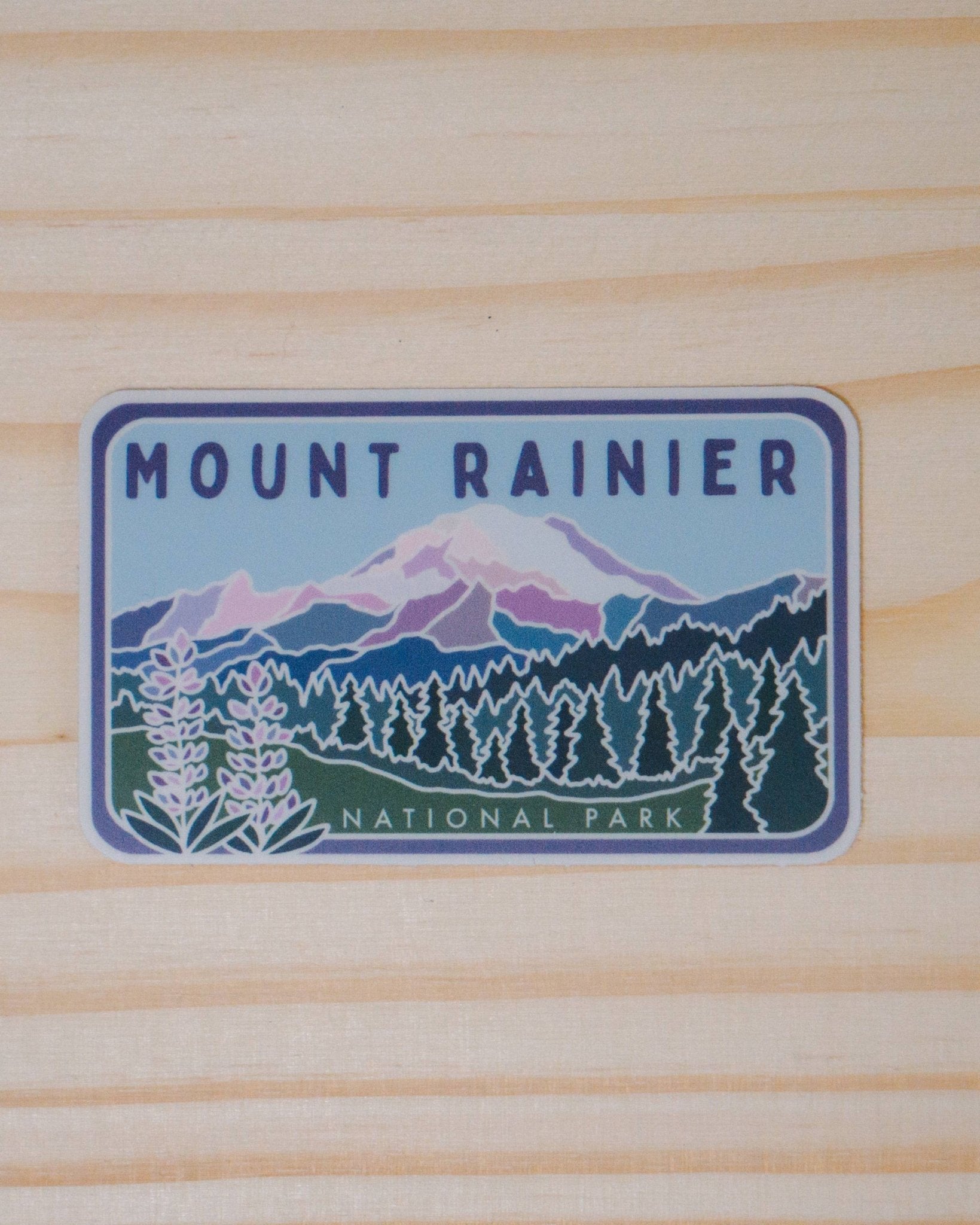 Mount Rainier Stained Glass Vinyl Sticker, License Plate Series - Wander Together Outfitters