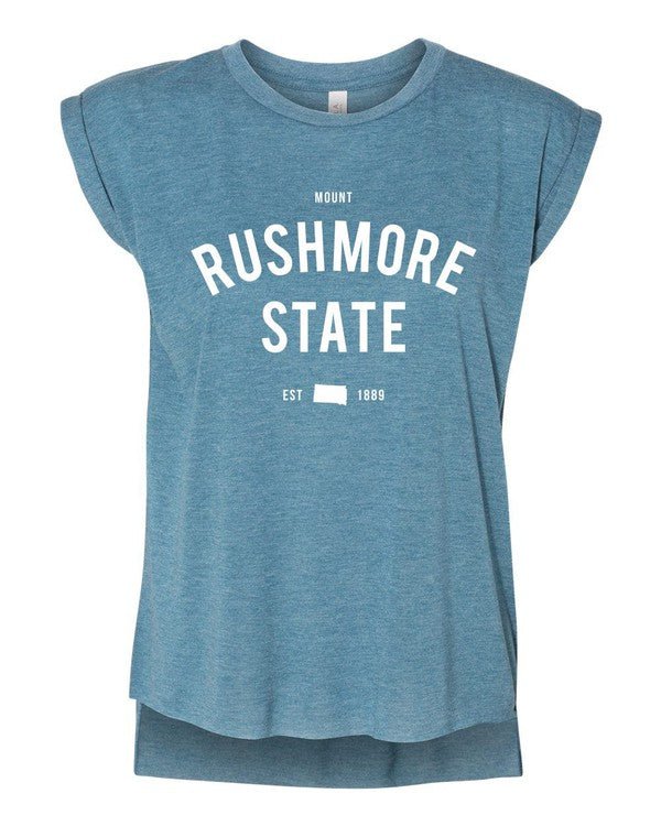 Mount Rushmore State South Dakota Graphic Rolled Cuff Tee - Wander Together Outfitters