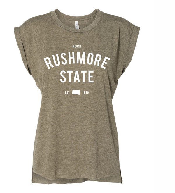 Mount Rushmore State South Dakota Graphic Rolled Cuff Tee - Wander Together Outfitters