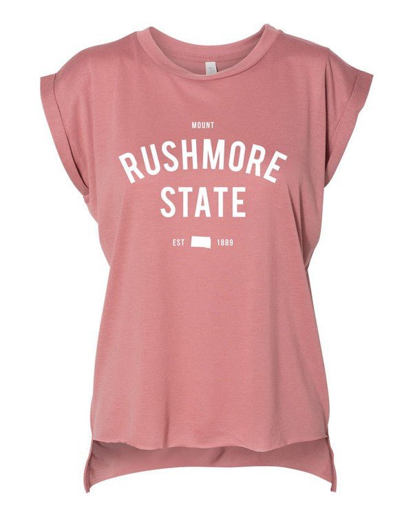 Mount Rushmore State South Dakota Graphic Rolled Cuff Tee - Wander Together Outfitters