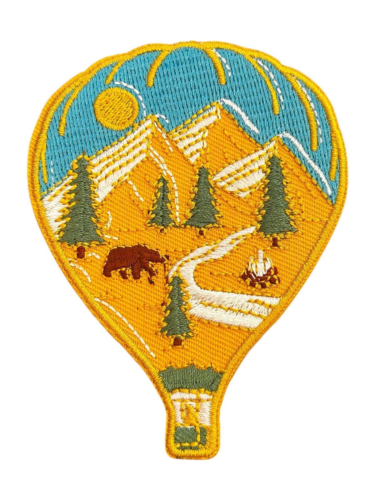 Mountain Hot Air Balloon Iron On Patch - Wander Together Outfitters