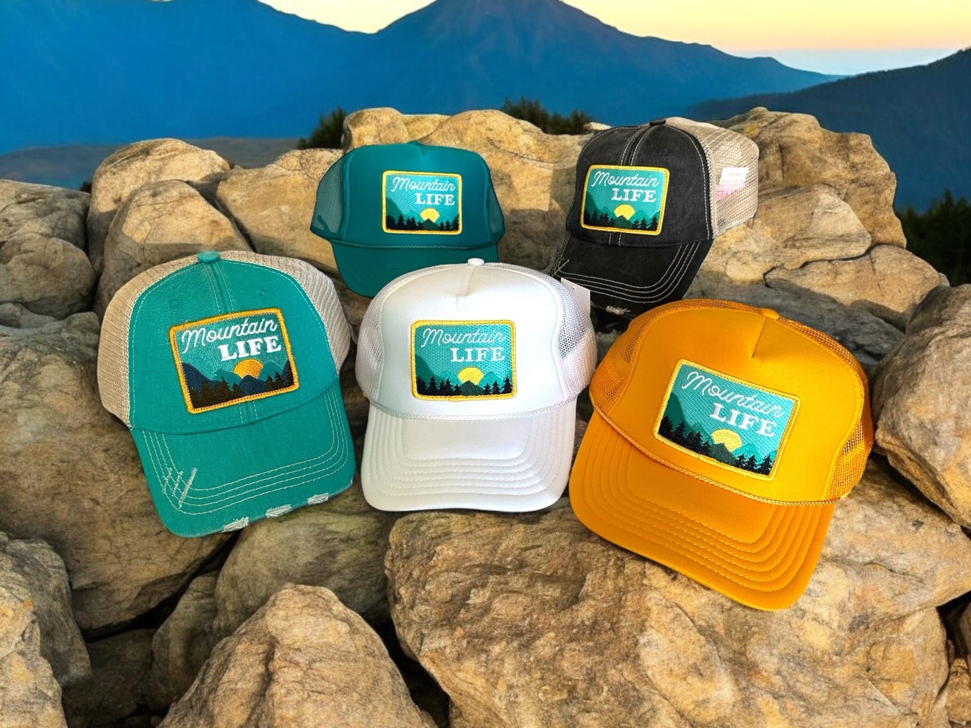 “Mountain Life” Foam Unisex Trucker Hats (Various Colors) - Wander Together Outfitters