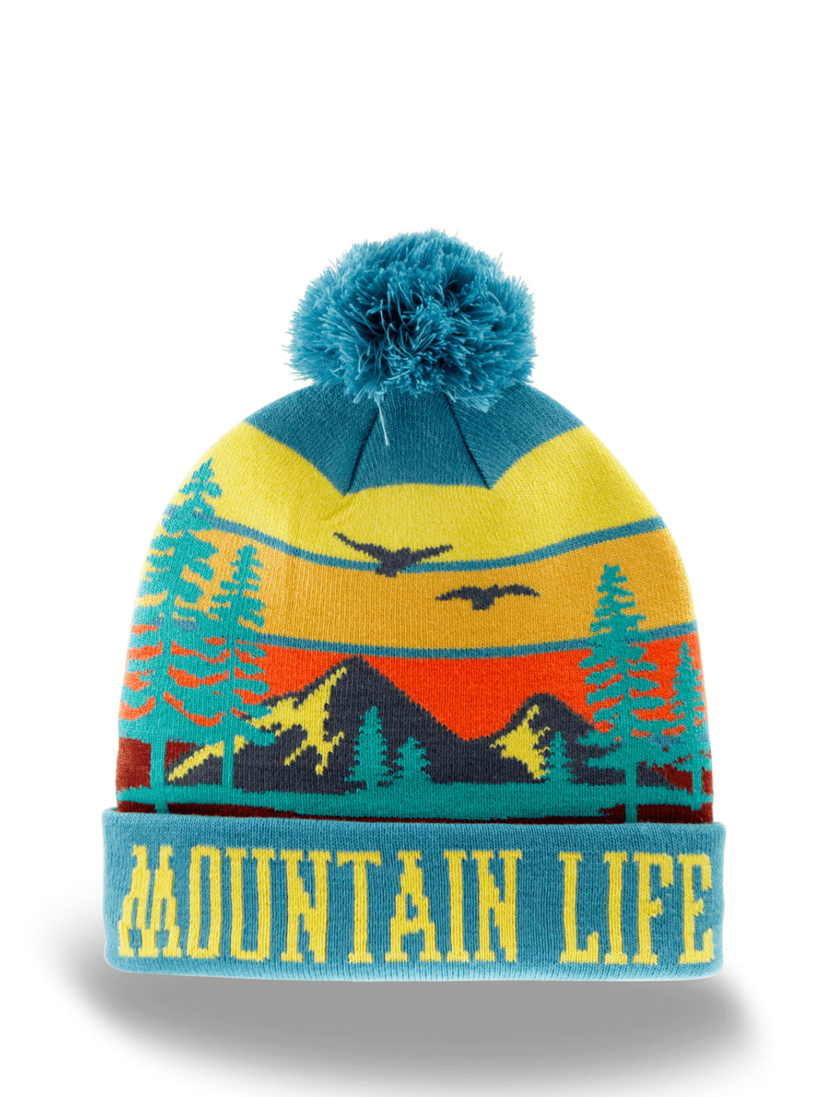 “Mountain Life” Stylish Beanie with Removable Pompom - Wander Together Outfitters