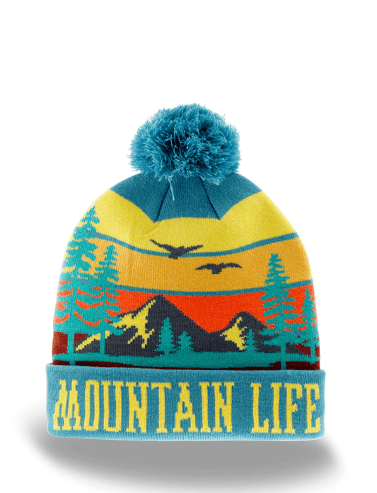 “Mountain Life” Stylish Beanie with Removable Pompom - Wander Together Outfitters