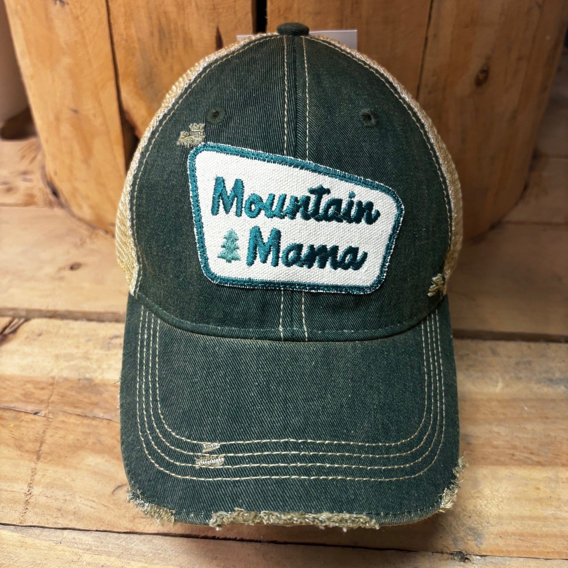 "Mountain Mama" Distressed Trucker Hat (Various Colors) - Wander Together Outfitters