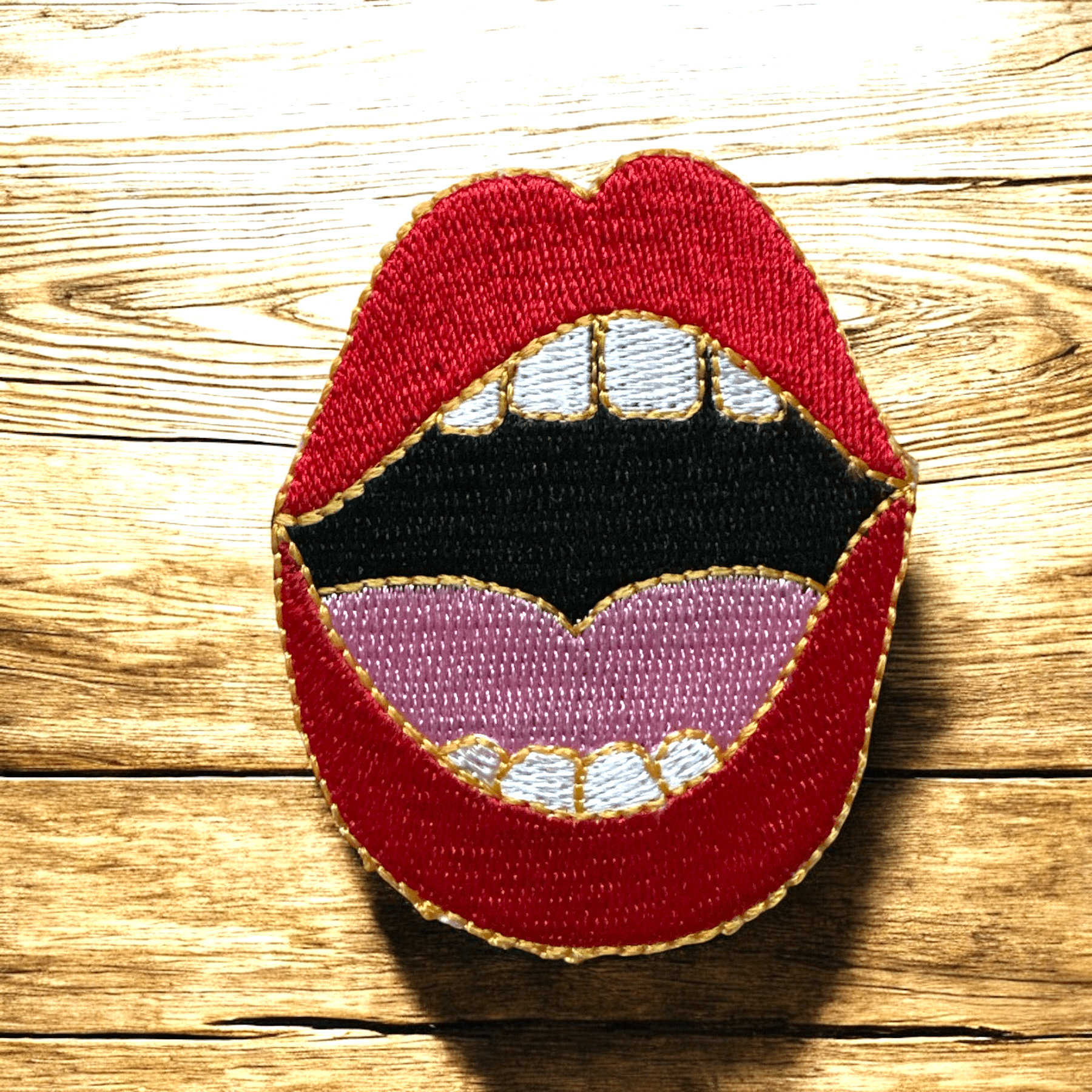 Mouth with Lips Pop Culture Iron On Patch - Wander Together Outfitters