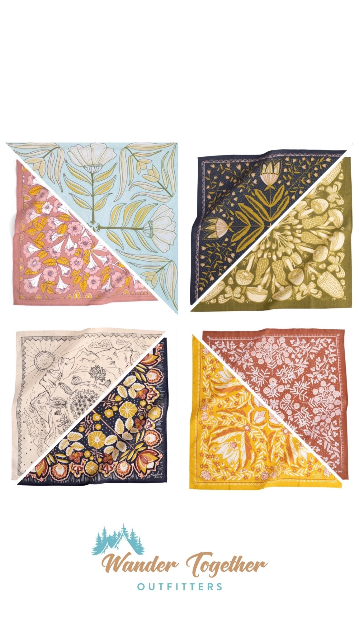 Mushrooms Bandana No.16 - Wander Together Outfitters