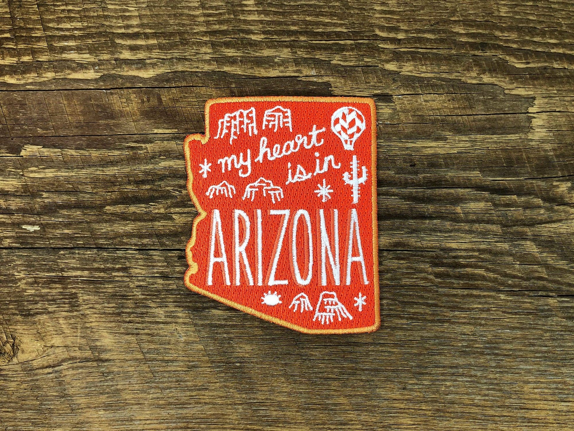 “My Heart Is In Arizona” Iron On Patch - Wander Together Outfitters