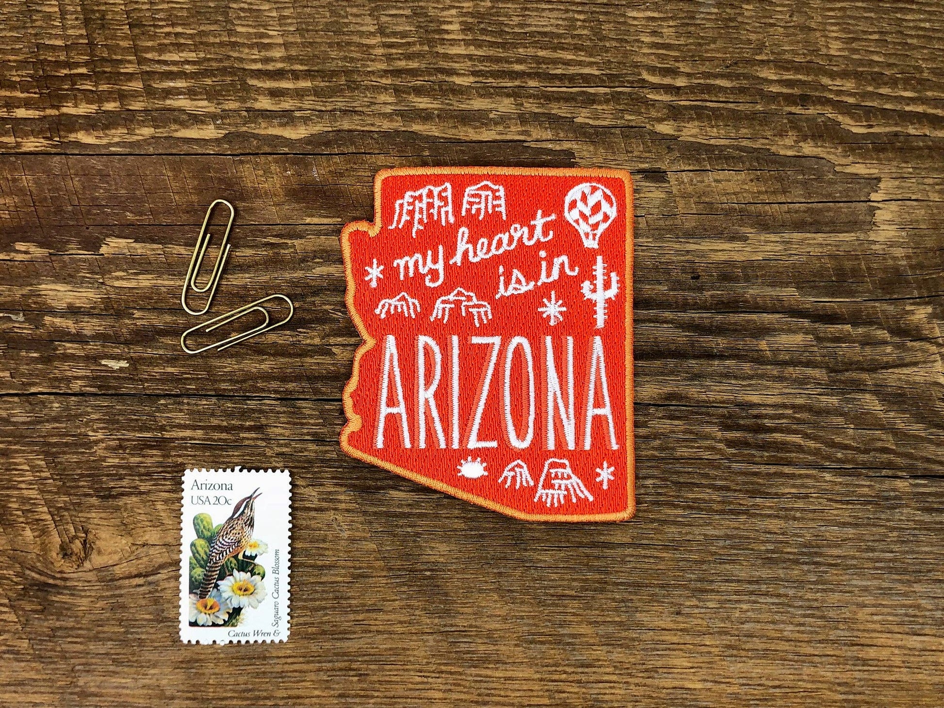 “My Heart Is In Arizona” Iron On Patch - Wander Together Outfitters
